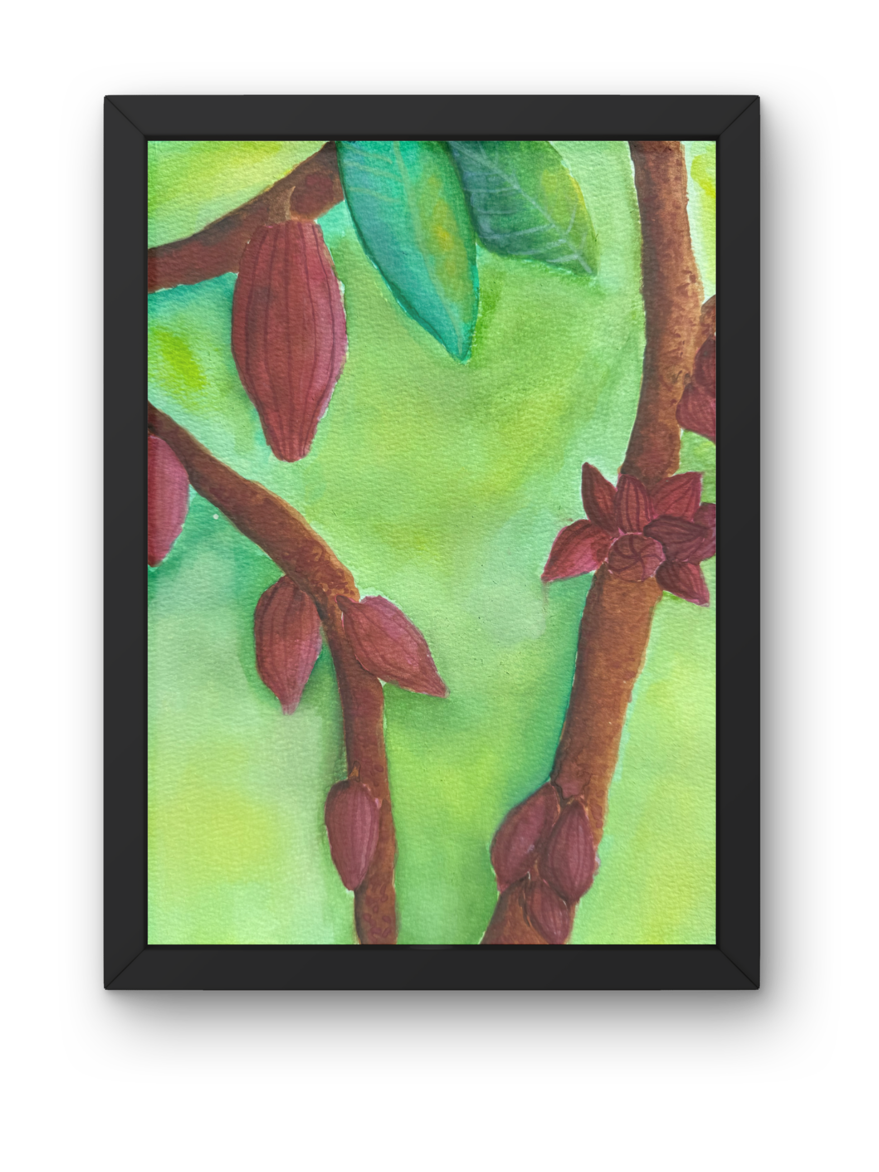 Cacao 8x10 Original Watercolor Painting