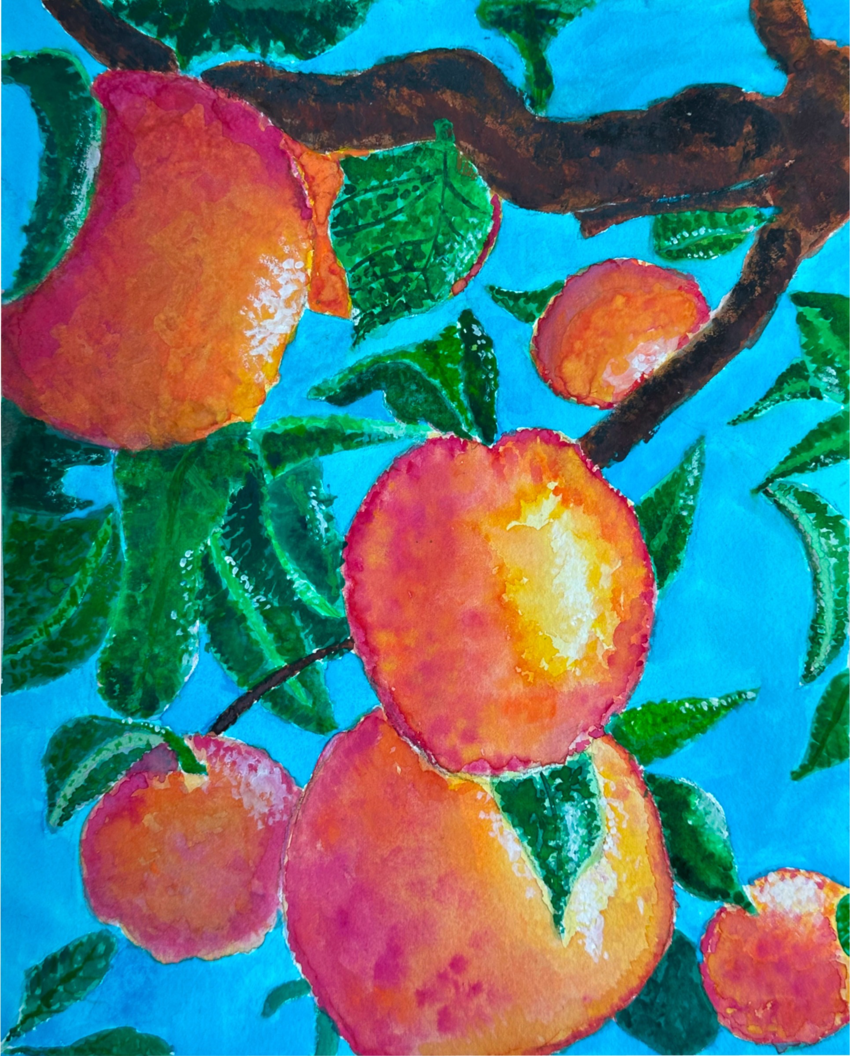 Peaches 8x10 Original Watercolor Piece