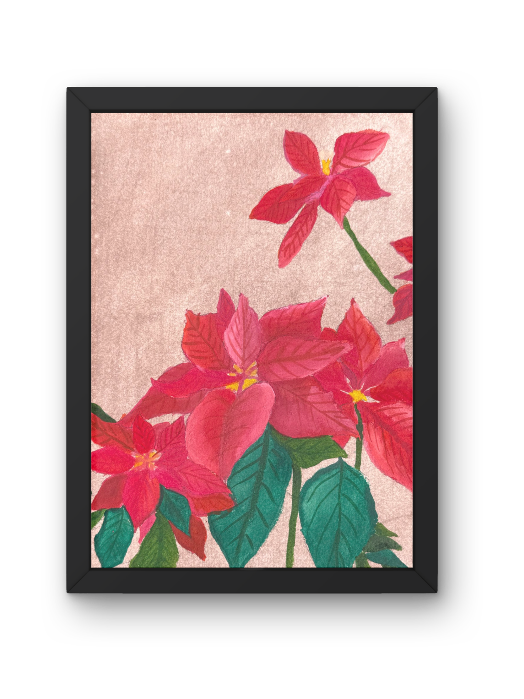 Poinsettia 8x10 Original Watercolor Piece