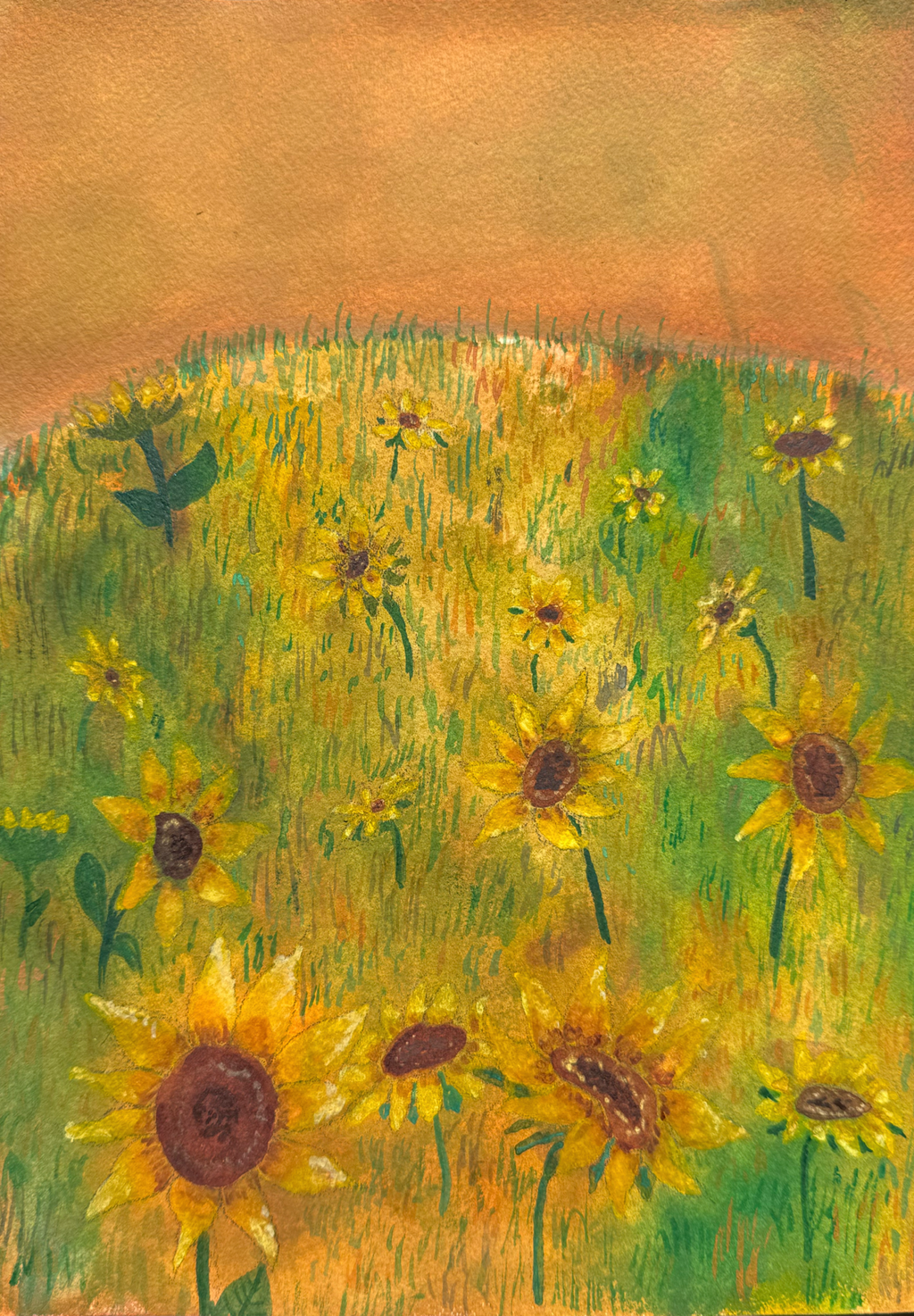 Sunflowers 8x10 Original Watercolor Piece